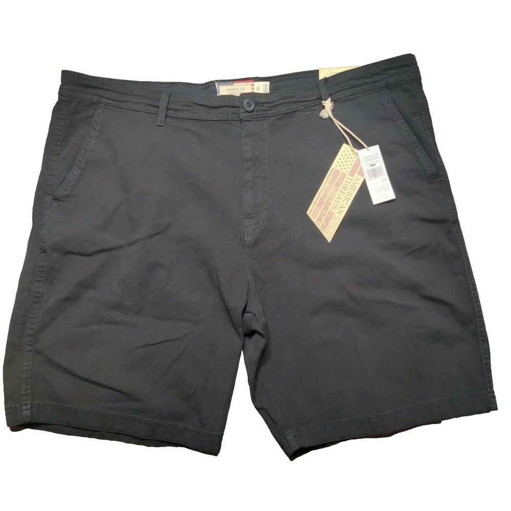 American Threads Men 40 Black Garment Dye Cotton Stretch 9" Shorts NEW MSRP $70